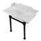 Kingston Brass 36 Carrara Marble Console Sink with Stainless Steel Legs, Marble WhiteMatte Black LMS36MOQ0 - alternate 1
